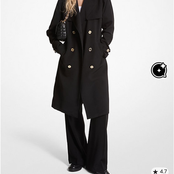 Michael Kors Classic Black Trench Coat - Picture 5 of 5